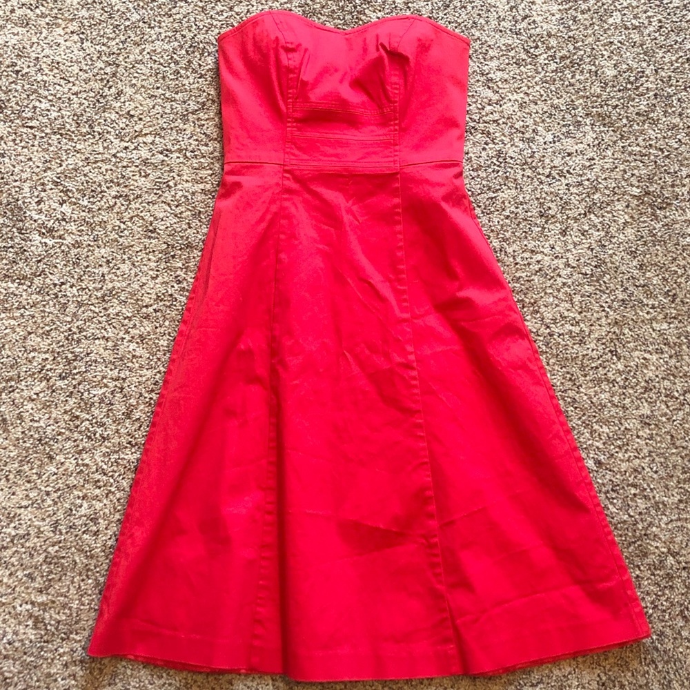 Red Sweetheart Strapless Dress